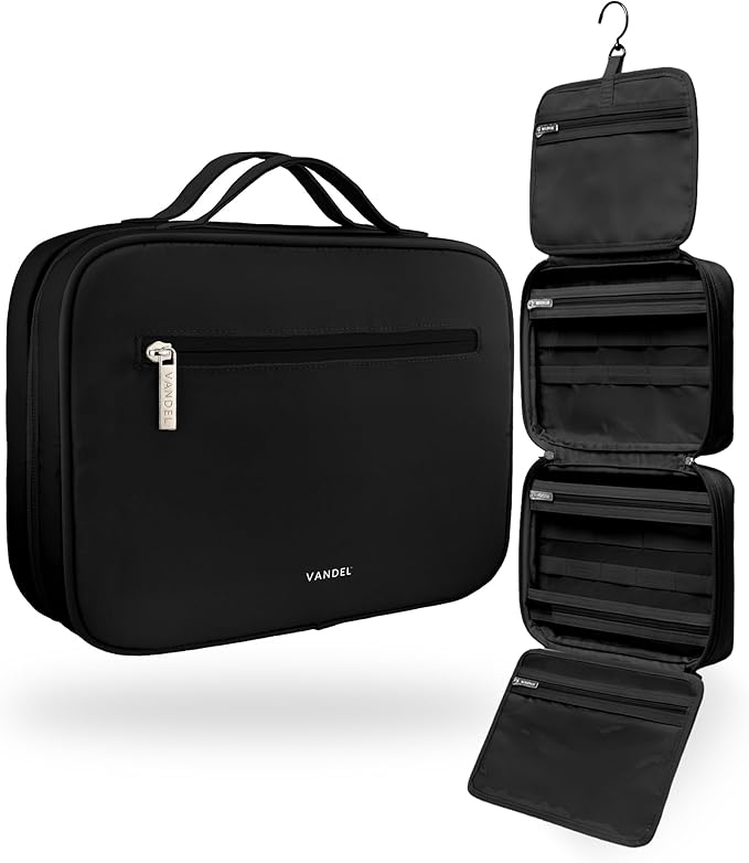 VANDEL Waterproof Hanging Toiletry Bag for Travelling, Hanging Makeup Bag, Cosmetic Travel Bags for Women Travel Toiletry Bags, Makeup Case Toiletries Organizer Hygiene Bathroom Shower Caddy