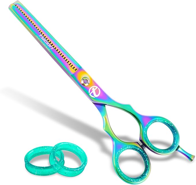 6.5" Thinning Shears for Hair Cutting - 2.7" Sharp Blade - J2 Stainless Steel Hair Thinning Scissors - Sturdy & Ergonomic texturizing shears - Perfect Hair Thinning Shear for Salon & Home