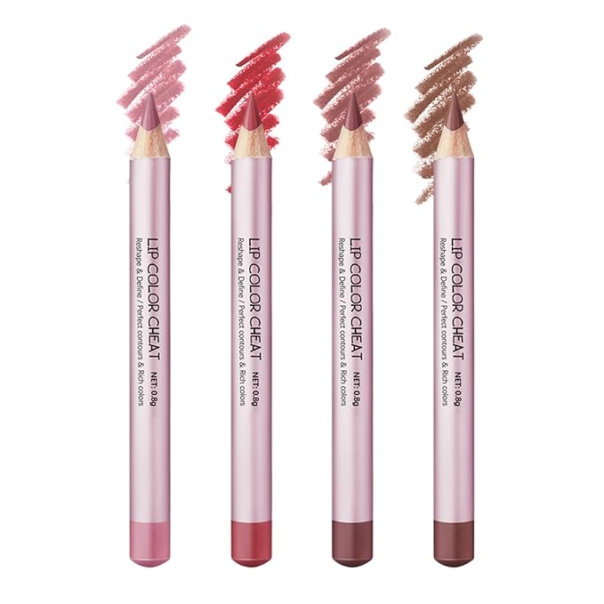 Matte Lip Liner Pencil Set,4 Colors Mini High-Pigmented Long Lasting Waterproof Cream Smooth Texture Lip Color Mini Combo Set Makeup (Sharpener Not Included)