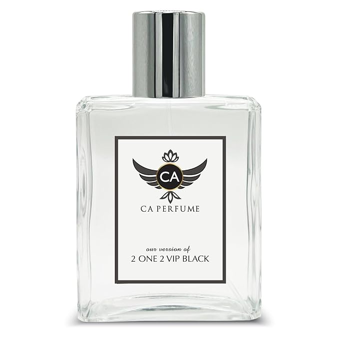 CA Perfume Impression of Carolin 2 One 2 Vip Black For Men Replica Fragrance Dupes Eau de Parfum Spray Bottle 3.4 Fl Oz/100ml-X1