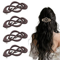 Vintage French Barrette Hair Clips, Hair Barrettes Hair Accessories for Women Girls, Elegant Retro Non Slip Clip with Classic Design Thick to Thin, Stylish Accessories Hair (Dark Purple, 4PCS)