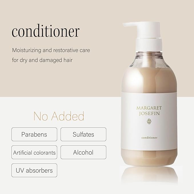 MARGARET JOSEFIN Conditioner – Sulfate Free, Gentle Moisture for Dry Hair, Green Tea Scent | 16.9 fl oz (500mL), Made in Japan