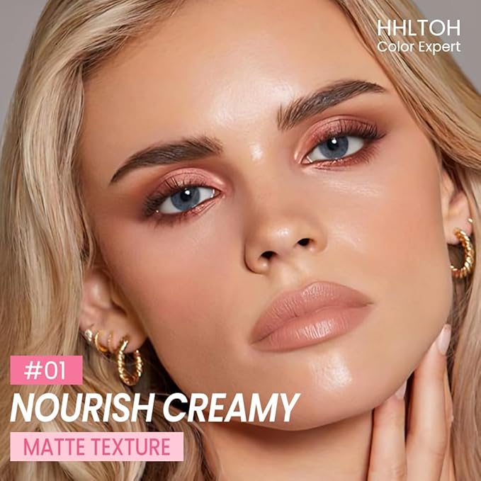Honey Lipstick Tinted Lip Balm - Matte Tint Cream Lipsticks for All Skin Tones, Hydrating Lip Stain, Can be Buildable Blendable Nourishing Moisturizing Suitable for Women to Every Day Makeup 01