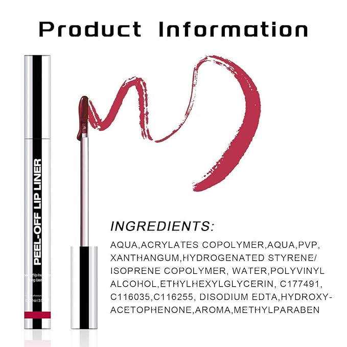 Lip Stain - Peel Off Lip Liner, Long Lasting Lip Liner with Matte Finish, Waterproof & Transfer Proof Lip Gloss, Non-Stick Cup & Highly Pigmented Color, Easy to Use for All Skin Types (Coral)
