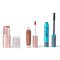 Josie Maran 3-Piece Color Makeup Kit - Argan Oil-Based Makeup Balm for Lips, Cheeks and Eyes, Hyaluronic Acid Lip Plumper & Argan Black Mascara (3 Piece Set)