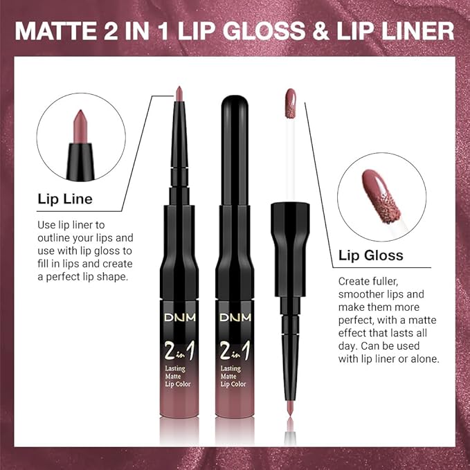 evpct 1Pcs Antique Rose Matte Lip Liner and Liquid Lipstick Stain Makeup Set for women, Nude Pink Long Lasting Smudge Proof Lipstick labiales matte mate larga duracion listip 24 hours originales, 29#