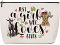 Goat Gifts Goat Makeup Bag Goat Gifts for Goat Lovers Just A Girl Who Loves Goats Birthday Christmas Gifts for Farmers Animal Lovers Women Her Sister Friend BFF Besties Coworker