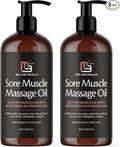 Arnica Sore Muscle Massage Oil for Massage Therapy - with Collagen Stem Cells Arnica and Menthol - Multipurpose Instant Absorption Full Body Massage Oil by M3 Naturals (Pack of 2)