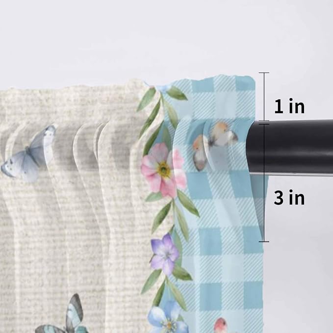 Easter Sheer Valances for Windows 60"x18", Light Filtering Kitchen Curtains - Image 7