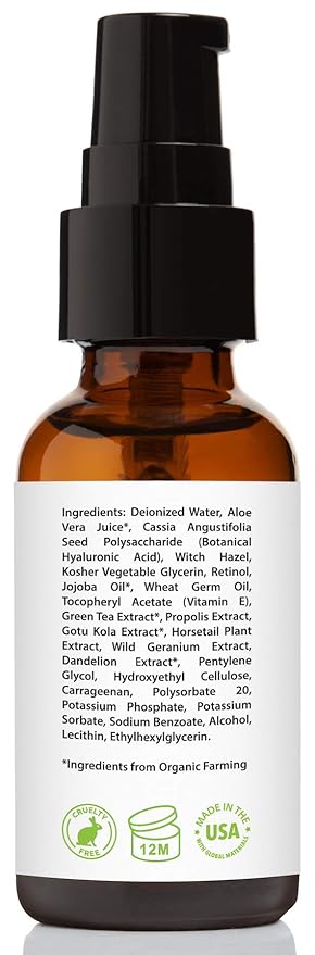 Retinol Serum 2.5% with Hyaluronic Acid & Vitamin E, 1 fl. oz. (Pack of 2)