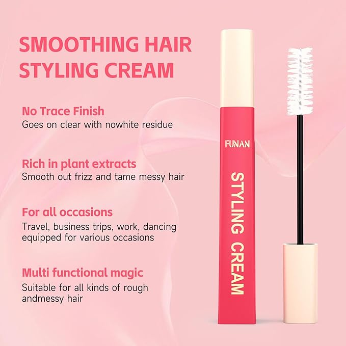 FUNAN Hair Cactus Fruit 3-in-1 Styling Cream with Taming Wand, Frizz Control, Edge Styling for All Hair Types, No Flaking Formula, Slick Back Hair Styling (pack of 2)