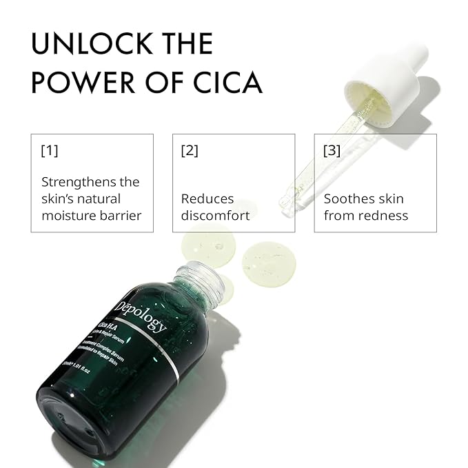 Depology CICA H.A Calm & Repair Serum | Reducing Discomfortable and Sensitivity Face Serum | Hydrating & Replenishing Facial Skin Care Product | Providing Relief from Redness Serum 1.01 fl.Oz