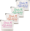 4 Pcs Christmas Girls Weekend Gifts for Women Girls Trip Makeup Bag Girl Trip Gifts Favors Cosmetic Bag Toiletry Bag Zipper Pouch Weekender Bags for Women Girl Friendship Bachelorette Party Birthday