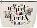 Elephant Decor Elephant Gifts for Women Just A Girl Who Loves Elephants Makeup Bag Elephants Lover Gift for Women Girls Animal Lover Birthday Christmas Gifts for Girls