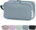 Narwey Small Makeup Bag for Purse Travel Makeup Pouch Mini Cosmetic Bag Zipper Pouch for Women (Greyish Blue, Small)