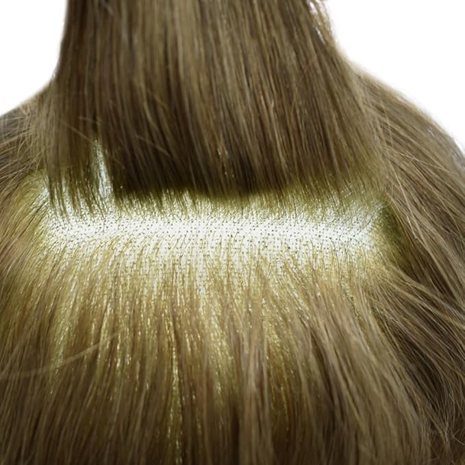Toupee for Men French Lace Center Human Hair Replacement Systems Transparent Lace Center Hair Piece Mens Toupee Hair Units for Man V-Looped Front Male Hair Prosthesis 8"X10" 7ASH Light Ash Brown