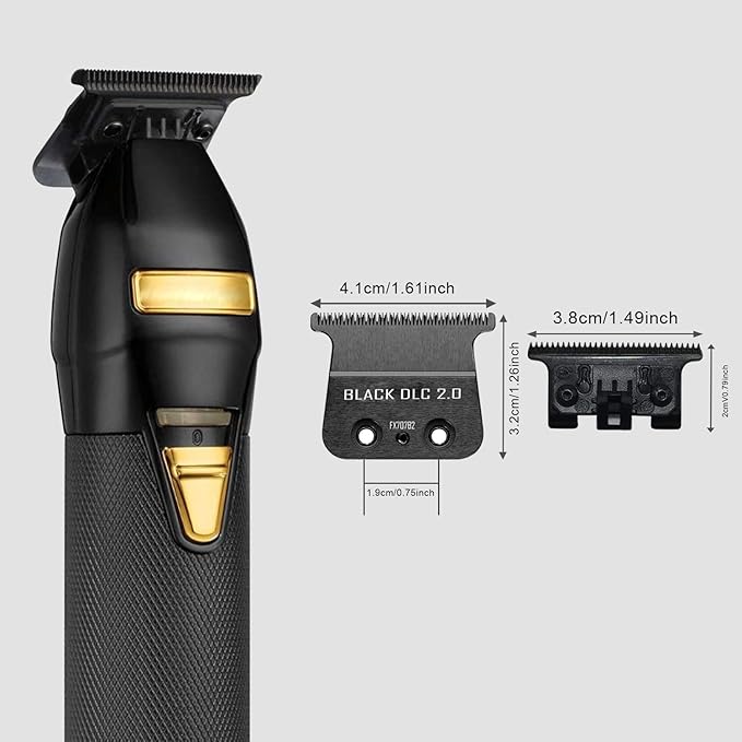 FX707B2 DLC Replacement Blades Compatible with BaBylissPRO Hair Trimmers FX787 and LoPROFX Trimmers FX726,2 Pack