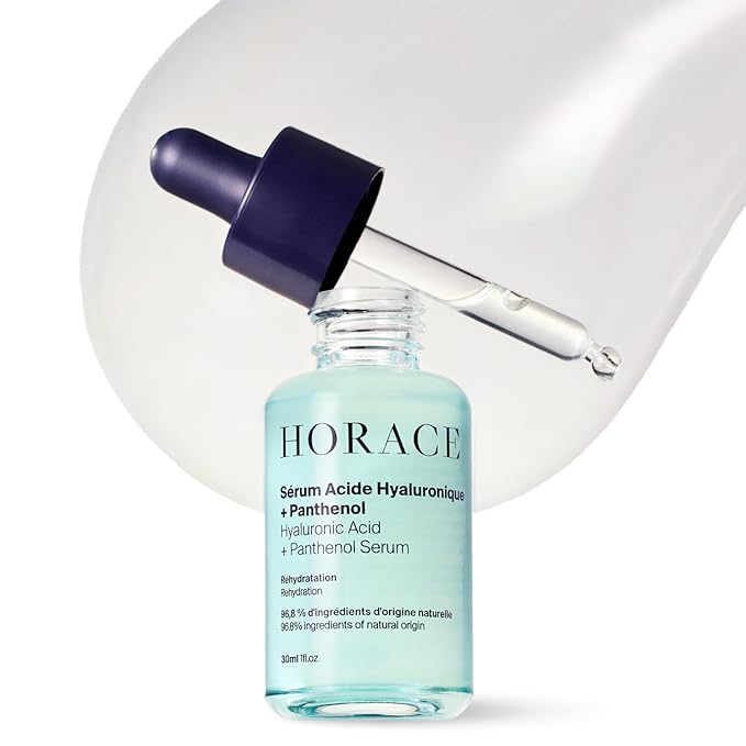 HORACE Hyaluronic Acid + Panthenol Face Serum for Men – Advanced Moisturising Facial Treatment for Dry Skin, Dehydration Lines, and Elasticity – Vegan Skincare for All Skin Types – Unscented, 30ml