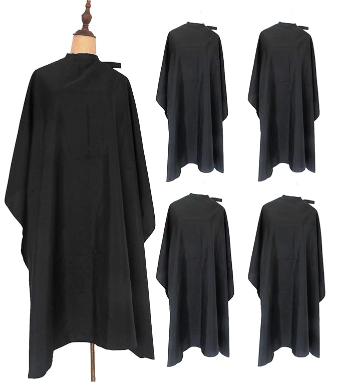 Haircut Cape Black Hair Cutting Salon Barber Capes Waterproof hairdressing for Clients Men Adults (5PCS-Barber Capes)