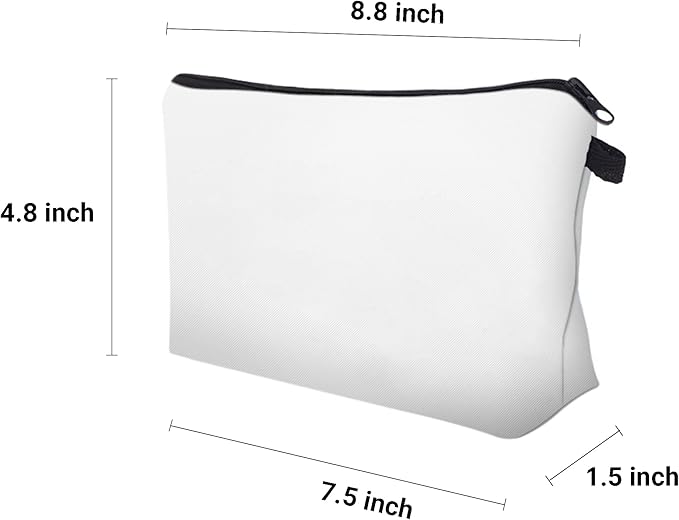 Cute Travel Makeup Bag Cosmetic Bag Small Pouch Gift for Women (Plain White)