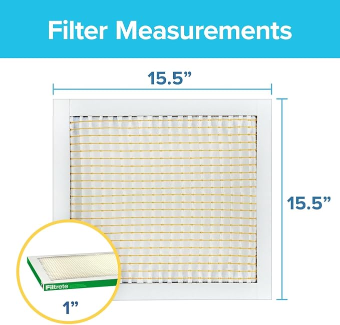 Filtrete 15.5x15.5x1 AC Furnace Air Filter, MPR 700, MERV 8, Tough on Pollen - Image 2