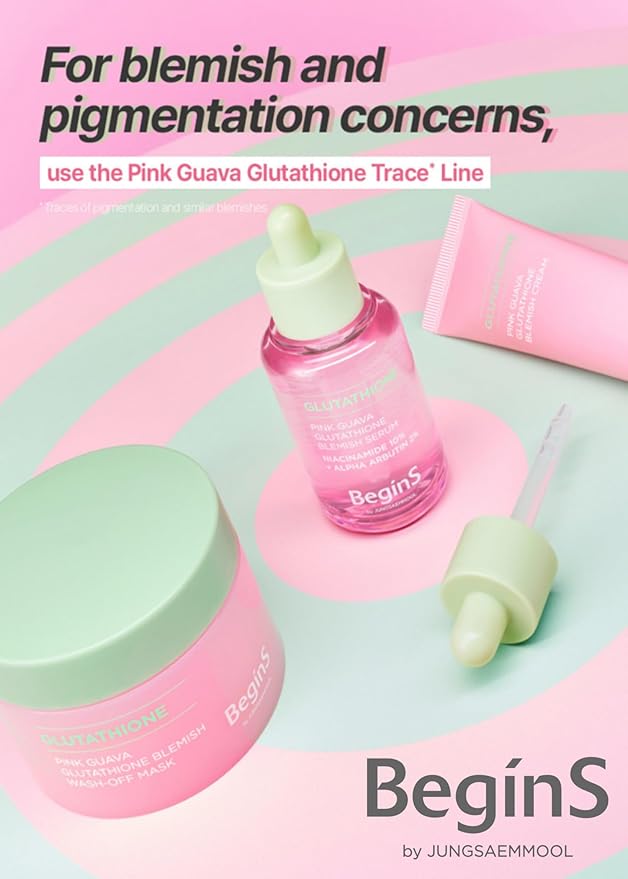 Pink Guava Glutathione Blemish Serum 1.01 Fl Oz, Uneven Skin Tone Care Serum with 99% Pure Glutathion, Niacinamide, Vitamin C, Fast-Absorbing Hydrating Texture, Korean Skincare