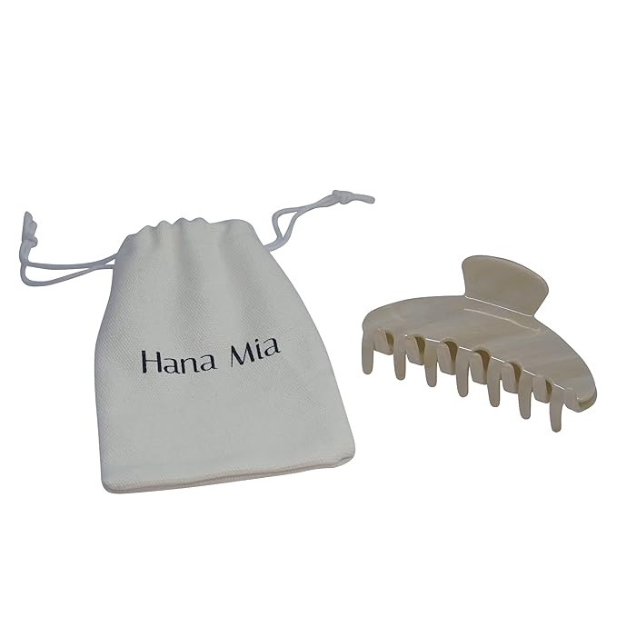 Premium Durable Acetate Hair Claws - Large 4 Inch No-Slip Claws for Thick Hair | 1 Piece (Creme)