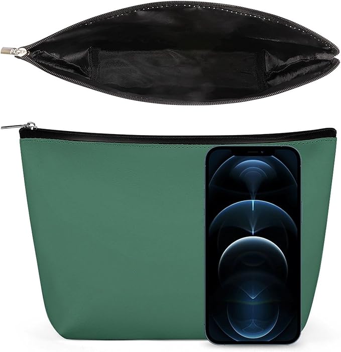 Fashion Zipper Cosmetic Case, Portable Makeup Case, Personality Toiletry Bag, Green Travel Cosmetic Toiletry Bag