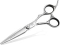 Fenice Peak Straight Hair Cutting Scissors 6.0'' Barber Haircut Shears with Sharp Razor Edge 440C Hair Scissors with Engraving Handle for Salon and Home User