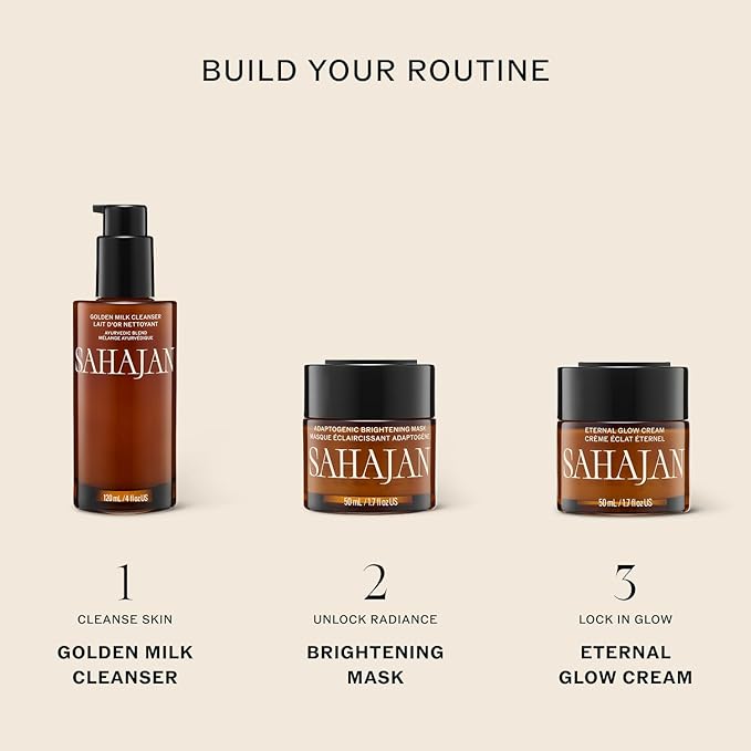 Sahajan Adaptogenic Mask with Turmeric + AHAs | Clean Ayurvedic Creamy Clay Radiance Mask | Targets Dark Spots, Enlarged Pores, Fine Lines | Purifies, Exfoliates, Nourishes | 1.7 fl oz