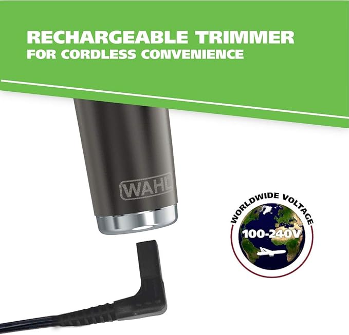 Wahl Stainless Steel Lithium Ion 2.0+ Slate Beard Trimmer for Men - Electric Shaver, Nose Ear Trimmer, Rechargeable All in One Men's Grooming Kit (Pack of 6)