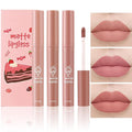 3Pcs Nude Matte Lipstick Set, Ice Cream Velvet Smooth Matte Lip Gloss, 24 Hour Natural Long Lasting & Nourishing Lip Glaze Non-stick Cup for Women Makeup (Set B)