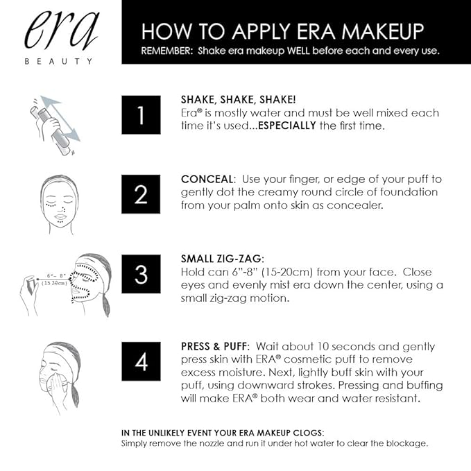 ERA GLAZE spray makeup, SHIMMER - 24 KARAT, 1.5 ounce, professional airbrush cosmetics by Era Beauty