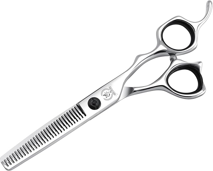 Fenice Peak Professional Straight Hair Cutting Scissors 6'' Barber Haircut Shears with Sharp Razor Edge 440C Hair Scissors with Ergonomic Design for Salon and Home User.