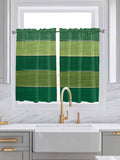 Farm Retro Green Wood Grain Window Valance Curtains, Rustic Wooden Plank by IDOWMAT