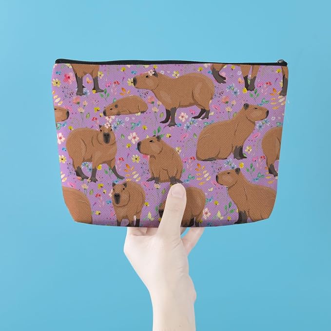 Azteoiz Cute Capybara Makeup Bag Capybara Gifts Cosmetic Bag Animal Lover Gifts for Women Girls Capybara Lovers Daughter Friends Bestie Capybara Stuff Graduation Birthday Gifts Travel Toiletry Bag