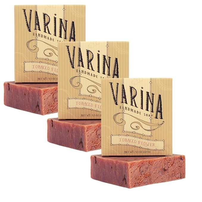 Natural Tobacco Flower Bar Soap - Gentle Cleansing for Sensitive Skin, Earthy Scents - 3 Pack