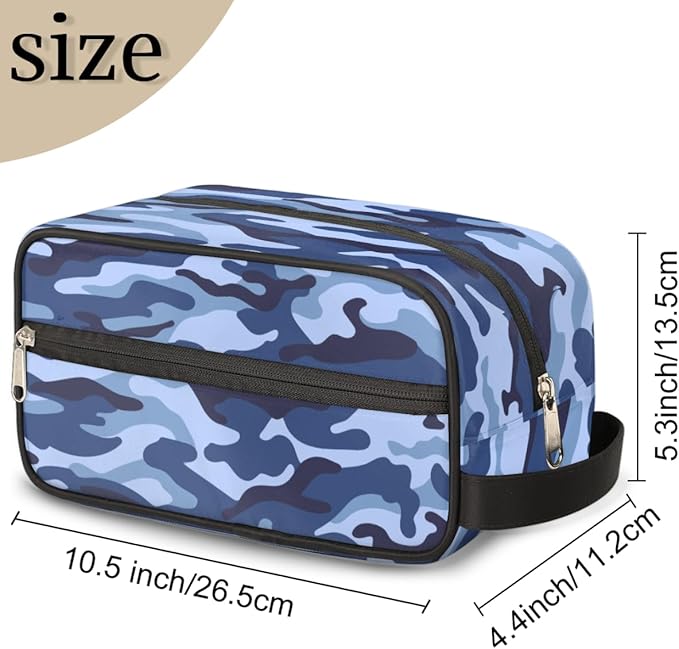 Pardick Camo Camouflage Print Travel Toiletry Bag for Women Men Lightweight Cosmetic Makeup Bag Organizer Waterproof Shaving Dopp Kit with Large Capacity for Toiletries Shaving Accessories