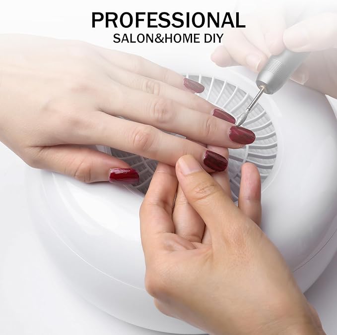 Nail Dust Collector Nail Tech with 2 Reusable Filters Powerful Suction Nail Vacuum Cleaner Fan Dust Collector Professional Electric Extractor Magnetic Cover Low Noise for Acrylic Gel