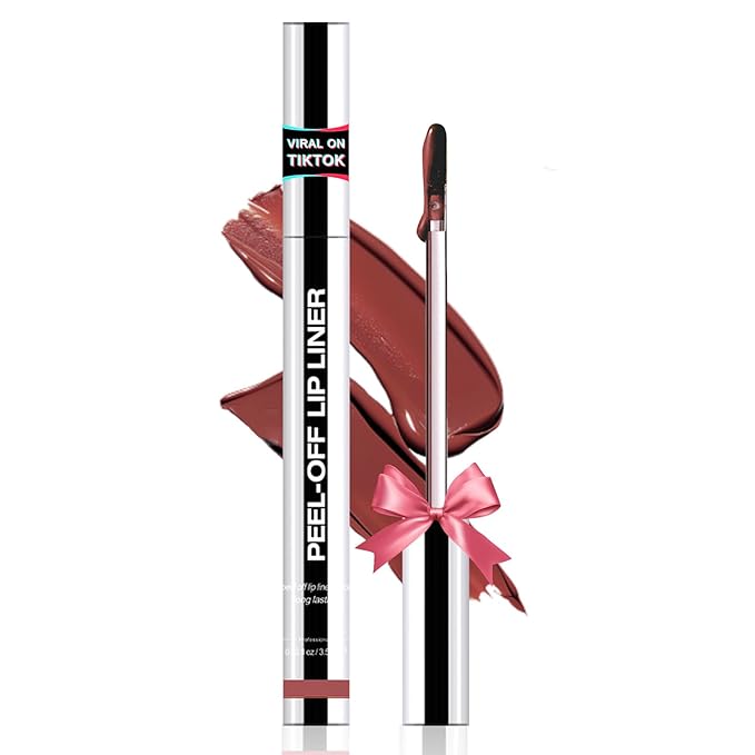 Lip Stain - Peel Off Lip Liner, Long Lasting Lip Liner with Matte Finish, Waterproof & Transfer Proof Lip Gloss, Non-Stick Cup & Highly Pigmented Color, Easy to Use for All Skin Types (Rose)