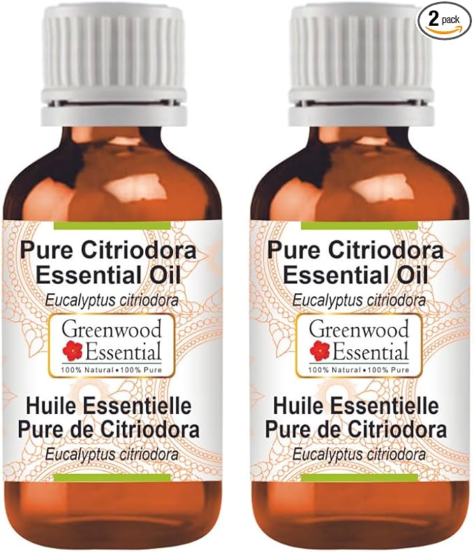 Greenwood Essential Pure Citriodora Essential Oil (Eucalyptus citriodora) Steam Distilled (Pack of Two) 100ml X 2 (6.76 oz)