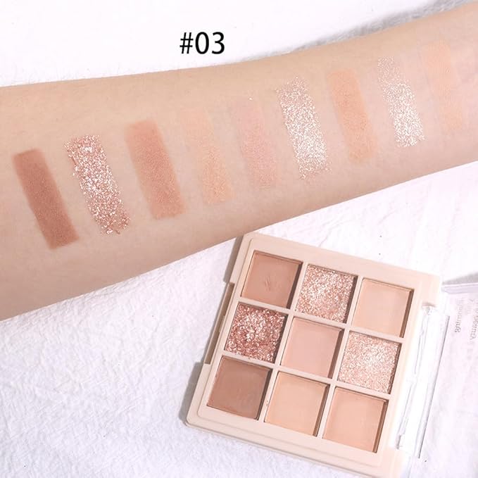 Nude Pink Beige Eyeshadow Palette,Natural Eye Shadow Make Up Pallets for Women,Neutral Small Cream Light Colors Eyeshadow Palette Long Lasting Naturing-Looking,Vegan