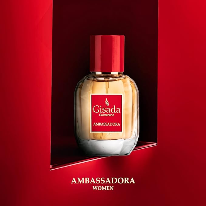 Gisada Ambassadora Women's Perfume - Perfumes for Women with Oriental, Sweet, Floral, Warm Fragrance - Daily Wear Women's Cologne with Juicy, Fruity, Spicy Scent - Made in Switzerland - 1.7 fl. oz.