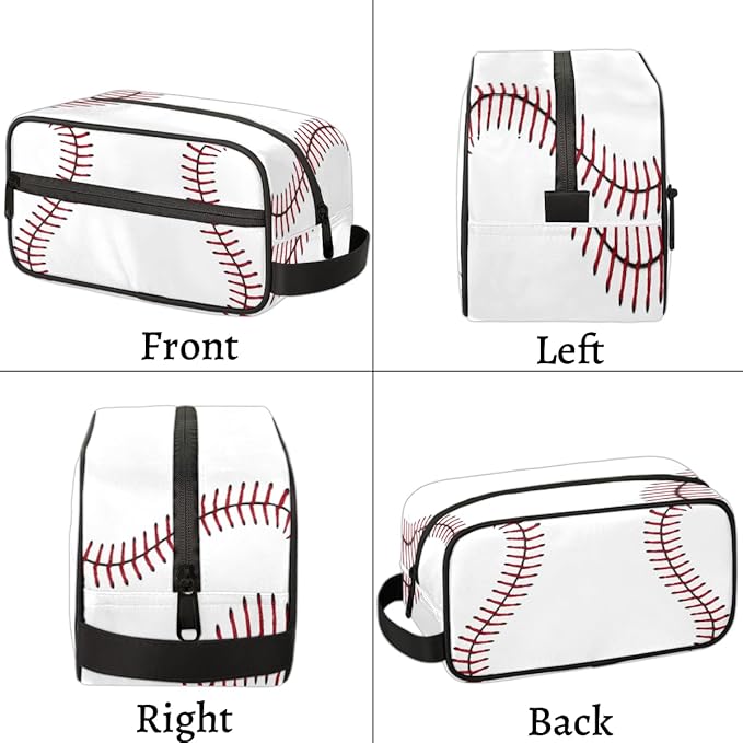 Bardic Kids Travel Toiletry Bag for boys - Baseball Hanging Toiletry Bag Softball Texture Ball Kindle Dopp Kit Cosmetic Organizer Makeup Bag Shower Shaving Bag for Men Women Travel Essential