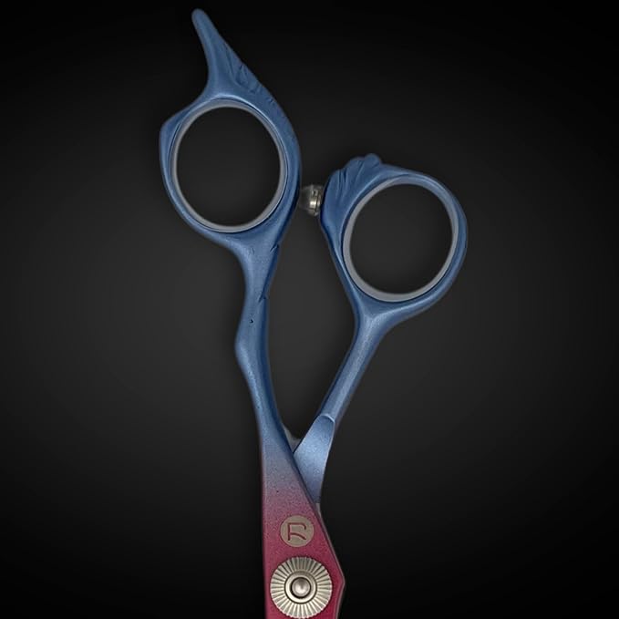 6 Inch Hair Shears Set - Rainbow Color Hair Cutting Scissors and Texturizing Shears - 440C Stainless Steel With Titanium Coating - Convex Blades for Wet or Dry Hair