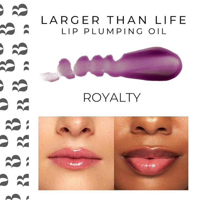 Rinna Beauty Larger Than Life Lip Plumping Oil - Royalty - Moisturizes & Hydrates Lips - Natural Plumping Over Time - Vegan, Cruelty-Free, & Paraben-Free 0.3 Fl Oz