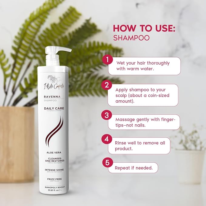 I Belli Capelli Aloe Vera Hydration Shampoo - Paraben-Free, Daily Care for Soft, Shiny, and Lightweight Hair - Anti-Breakage & Anti-Hair Loss (1L/33.8 fl.oz)