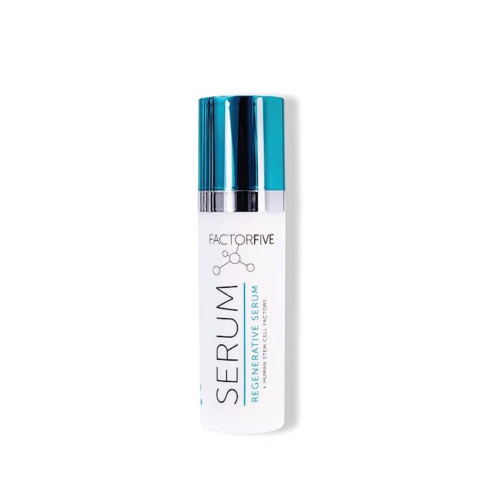 FACTORFIVE Regenerative Serum with Stem Cell Growth Factors, HGF for Skin Tightening and Smoothing, Wrinkle and Pore Reduction, and Rejuvenation - Travel Size, 0.34fl oz/10ml