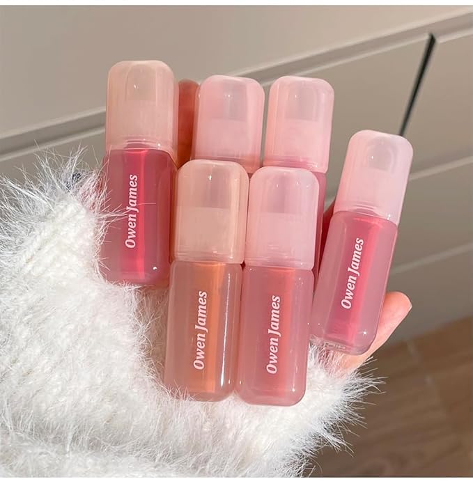 4Pcs Hydrating Lip Gloss Set,High Shine Glass Finish Korean Lip Glaze,Lip Moisturizing Plumping Lipgloss,Moisturizing Water Mirror Liquid Lipstick,Long-lasting Natural Makeup