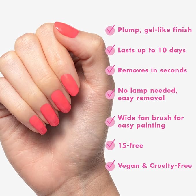 Olive & June Long Lasting Nail Polish | Gel-Like Finish No Lamp Needed | Lasts up to 10 days | Salon-Quality Color at Home | Vegan Cruelty-Free Chip-Resistant Shine |Maine Character Energy Lobster Red